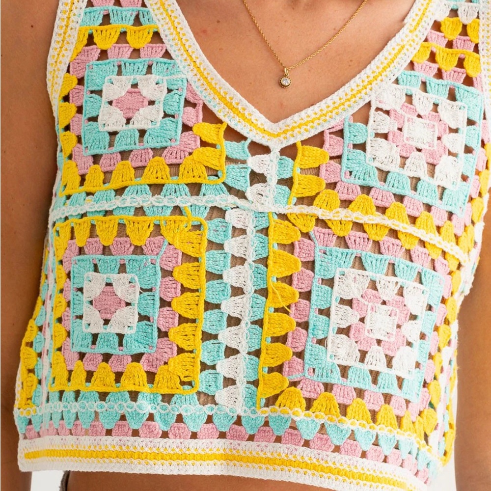 Colorful Crochet Tank Top